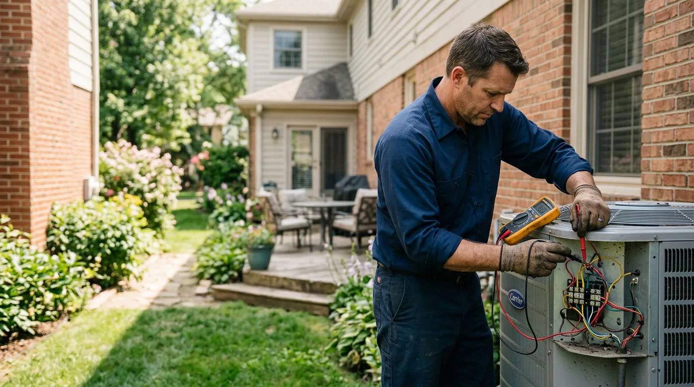 HVAC technician working near Hunter, KS